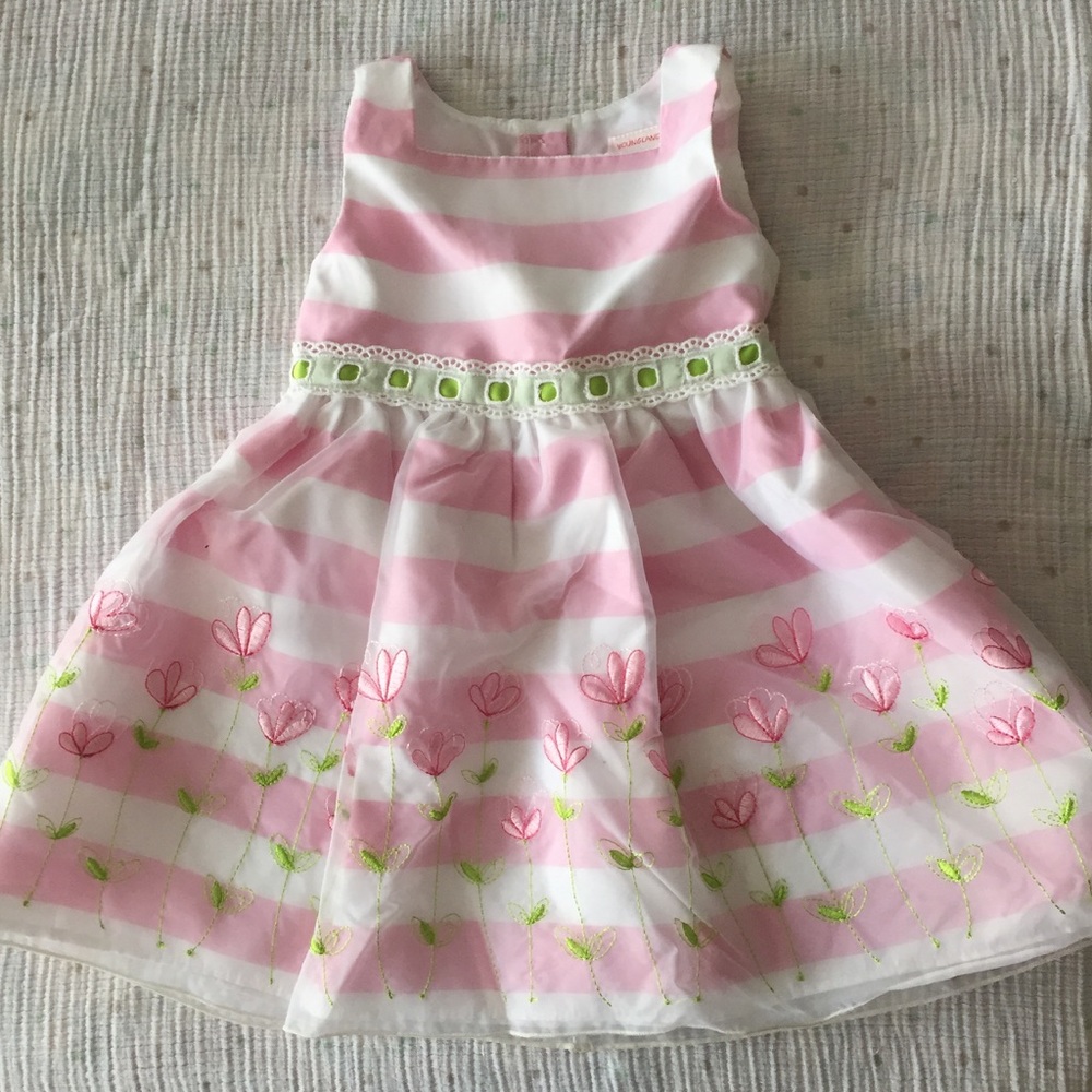 Never worn! Pink striped girl's dress